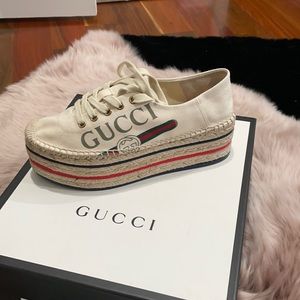 Cream Woman’s Gucci Fabric Shoe